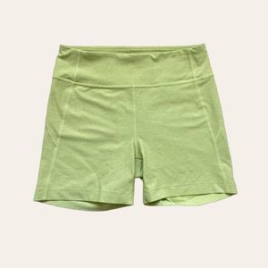 outdoor voices neon green high waisted biker shorts